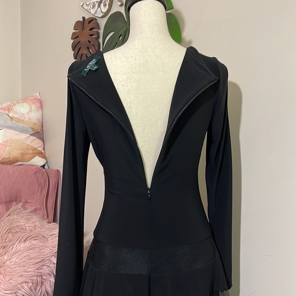 Lauren Ralph Lauren Tulle-Trim Party Dress in Black Sz. 2 - Picture 10 of 11